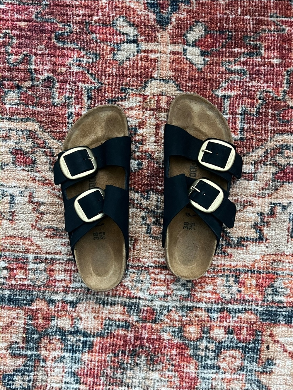 Birkenstock Black Double Buckle Slide Sandals